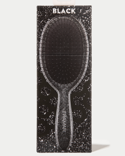 Add a little shimmer to your haircare game flexible bristles, pain free brushing, glitter detangle brush. Let this brush bring a touch of sparkle to your salon.