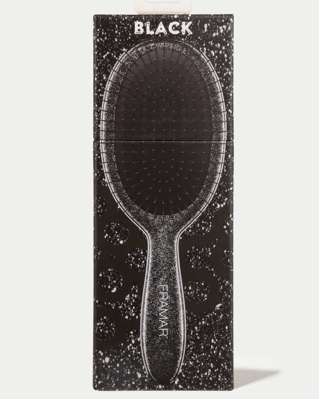 Add a little shimmer to your haircare game flexible bristles, pain free brushing, glitter detangle brush. Let this brush bring a touch of sparkle to your salon.