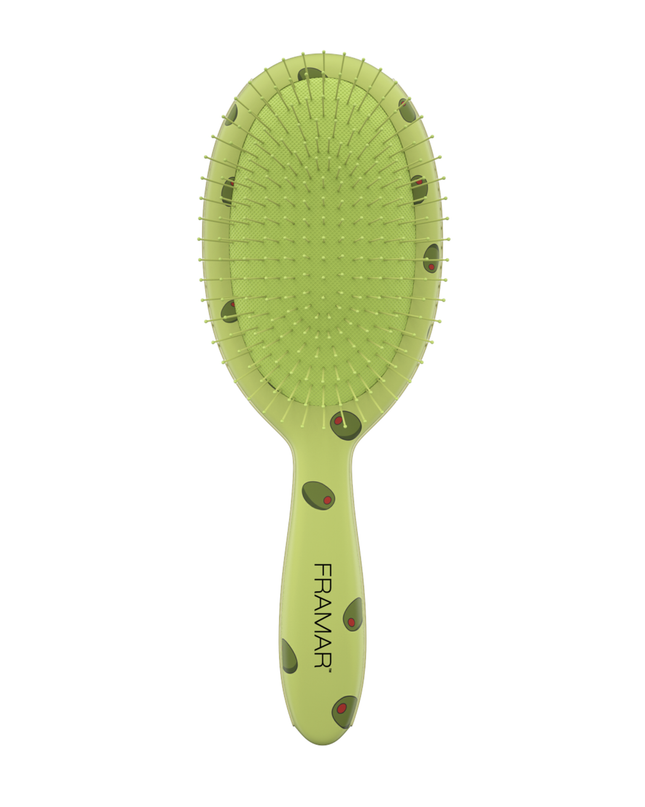Add a splash of personality to your station with the Framar Extra Dirty Detangle Brush in the playful Extra Olives design. This stylist-favorite brush is made to glide through even the toughest tangles—gently and efficiently—without pulling or causing unnecessary breakage.
