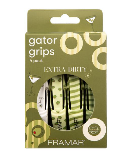 4 pack - rubberized clips - martini patterns.