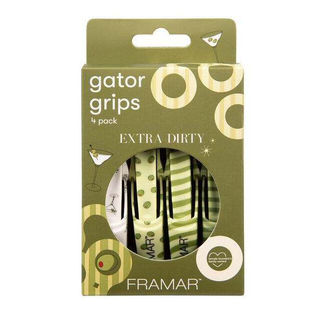 4 pack - rubberized clips - martini patterns.
