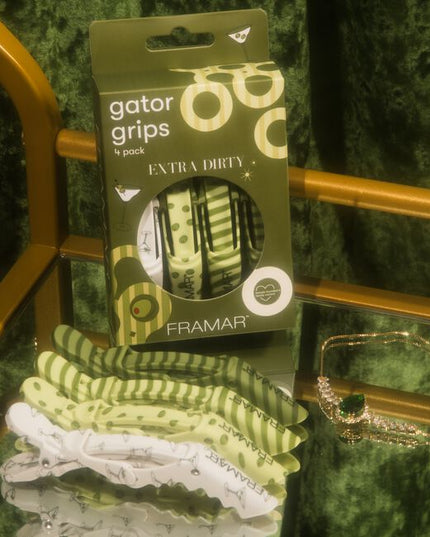 4 pack - rubberized clips - martini patterns.