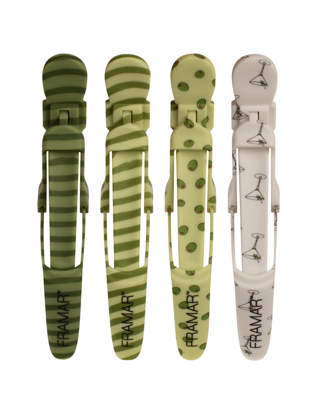 Section, secure, and slay every service with Framar’s Extra Dirty Gator Grips. These strong, no-slip clips are designed to hold large sections of hair in place—wet or dry—making them a must-have for cutting, coloring, and styling.