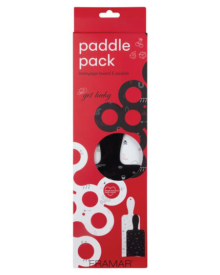 Black paddle is 6" x 4.25" and white paddle is 9.25" x 4".