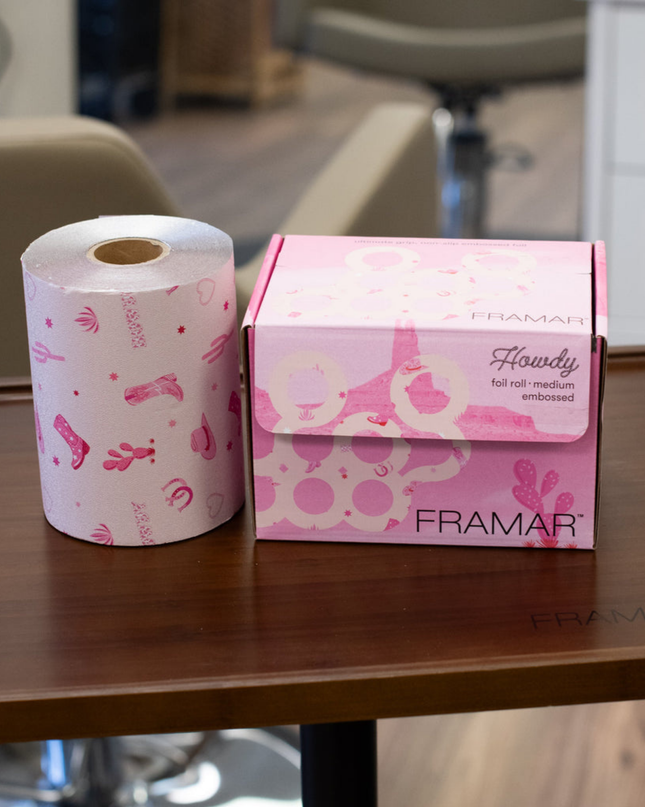 Saddle up your color services with the Framar Howdy Embossed Foil Roll—where professional performance meets playful style. Designed for busy stylists who need precision and reliability, this embossed foil delivers superior grip and control for flawless highlighting and balayage every time.