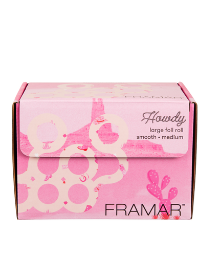 Bring efficiency and creativity to every color service with the Framar Howdy Smooth Roll Foil. Designed for busy salons and stylists who want full control, this extra-long foil roll lets you customize your foil lengths for any technique—while adding a fun, western-inspired vibe to your station.
