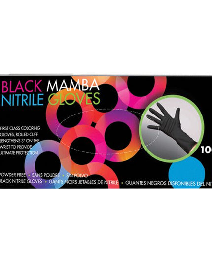 Midnight Mitts Nitrile Small Gloves available in a 100-count pack. First class coloring gloves, rolled cuff lengthens 3 Inches on the wrist to provide ultimate protection.