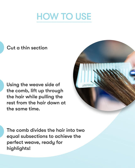 Stylists can shave hours off their highlighting applications with Framar’s brand new Dream Weaver comb set. Three different sized combs quickly and easily separate hair into small sections for highlights. One simple move of the comb creates several even sections ready to be painted, a step that typically requires several minutes of weaving with a pintail.