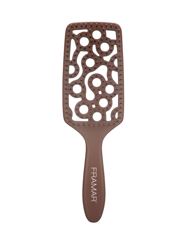 Style and smooth hair in half the time with this aerodynamic detangler designed to hug your scalp and promote airflow.