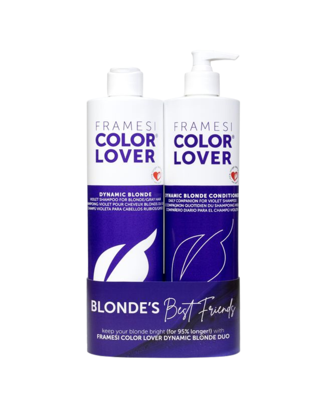 The Color Lover Dynamic Blonde Holiday Duo Includes:

(1) - Color Lover Dynamic Blonde Shampoo, 16.9 fl. oz.
(1) - Color Lover Dynamic Blonde Conditioner, 16.9 fl. oz.