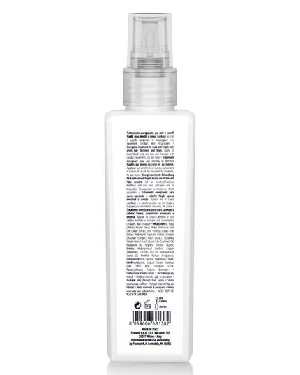 Energizing treatment for the scalp and fragile, thinning hair. Reactivates micro-blood circulation, nourishes the hair bulb, reinforces hair structure, slows down hair loss, and promotes an environment conducive to growth. Delivers essential nutrients to maintain scalp health and hair density. Provides beneficial nutrients to the scalp.