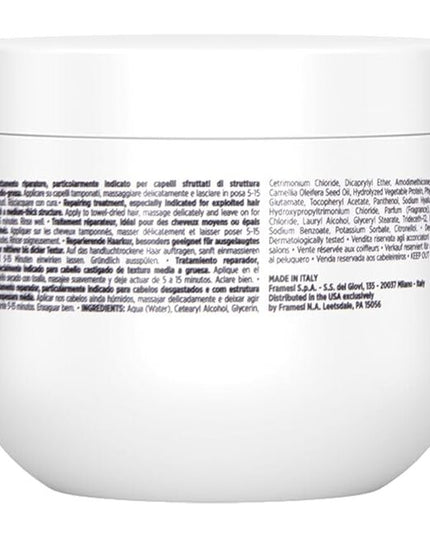 For medium-thick hair, combining Camellia Oil and the softening and nourishing power of Hyaluronic Acid, Glycerin, Panthenol, and Vitamin E leaves damaged hair soft and manageable. With hydrolyzed Vegetable Micro-Keratin and plant Ceramides.