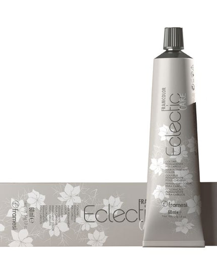 Longest lasting ammonia free, fragrance free, permanent haircolor in the industry. FRAMCOLOR® Eclectic CARE provides 100% gray coverage from every shade up to 3 levels of lift with no build-up. It is gluten free, and sulfate free.&nbsp;Achieve permanent or demi-permanent results from one ammonia free color line. For unlimited creativity, FRAMCOLOR® Eclectic CARE Permanent color can be mixed with FRAMCOLOR® Eclectic Demi-Permanent color, transforming FRAMCOLOR® Eclectic into a Permanent color system.