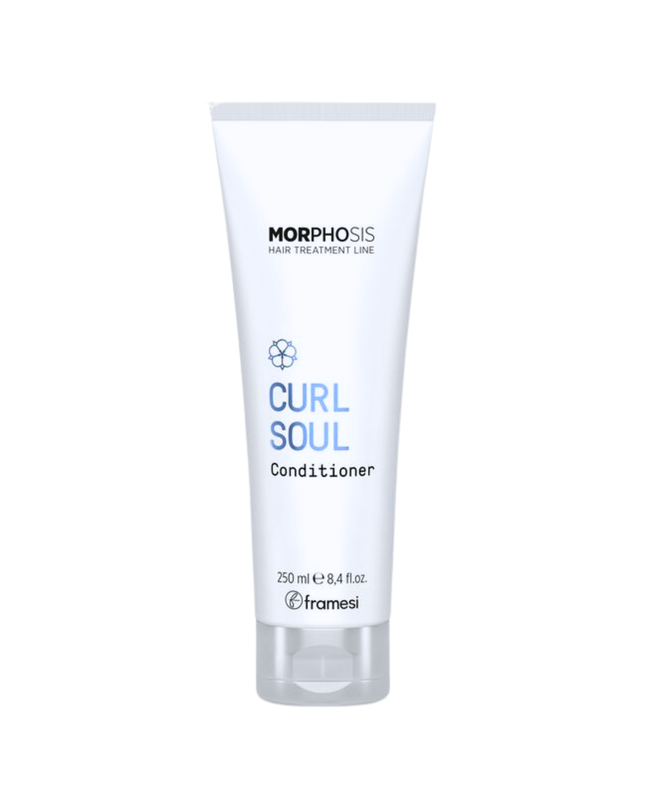 Nourishing conditioner for dehydrated hair. Enriched with Cotton Milk, Hyaluronic Acid, Argan Oil, and Hydrolyzed Vegetable Proteins, it adds hydration, softness, and definition without weighing the hair down. It tames and nourishes, making the hair easy to detangle and frizz-free.