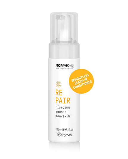 A repairing leave-in mousse that provides an immediate effect of reconstruction and manageability for fine hair. Camellia Oil, hydrolyzed Vegetable Micro-Keratin, and plant Ceramides condition and moisturize the hair, leaving it manageable, bouncy, and shiny.