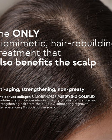 Restructuring, anti-breakage leave-in serum for scalp and hair. Revives and plumps up the hair fibres from within, leaving them strong, full-bodied and silky smooth. It hydrates and rebalances the scalp, leaving the hair stronger and shinier.