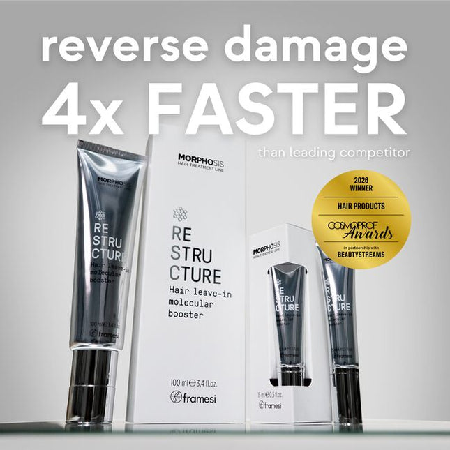 Restructuring, anti-breakage leave-in serum for scalp and hair. Revives and plumps up the hair fibres from within, leaving them strong, full-bodied and silky smooth. It hydrates and rebalances the scalp, leaving the hair stronger and shinier.