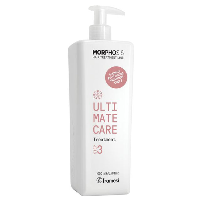 Concentrated Three-Step In-Salon Treatment that deeply hydrates, fills pores, closes cuticles, and smooths the surface of the hair. Its formula is enhanced with Fermented Peony and Hyalorice Extract disciplines and hydrates the hair fiber by carrying out a deep anti-frizz action. THE ULTIMATE CARE IN-SALON system consists of the following 3 products: SHAMPOO, MAXIMIZER, and TREATMENT.