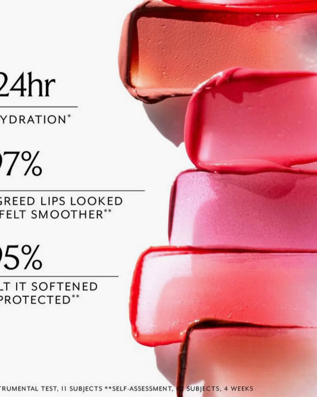 A 24-hour hydrating lip balm that offers a sheer, buildable color with a smooth, buttery texture.