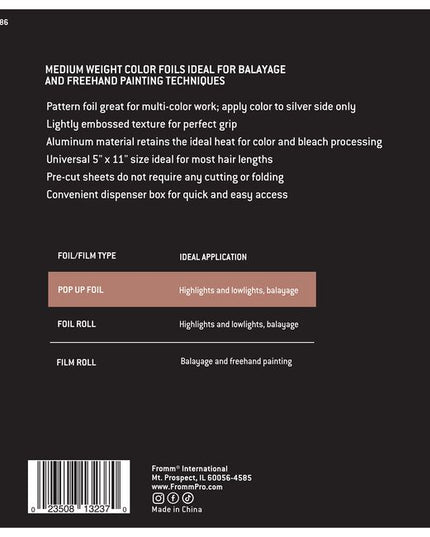 Medium weight embossed cheetah print color foils ideal for multi-color work, balayage, and freehand painting techniques.