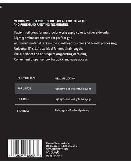 Medium weight embossed zebra print color foils ideal for multi-color work, balayage, and freehand painting techniques.