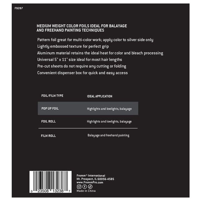 Medium weight embossed zebra print color foils ideal for multi-color work, balayage, and freehand painting techniques.