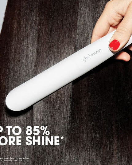 Introducing ghd's professional HD motion-responsive™ styler, ghd chronos; for one stroke high-definition results that last. ghd's most advanced styler, suitable for all hair types. For 3x faster styling and high-definition results.