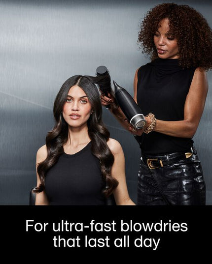 Introducing GHD's unbeatably fast hair dryer – Experience a new era in blow drying with the ghd speed ionic hair dryer in black, featuring breakthrough ghd haloTM dual-airflow technology, uniting power with control for cool-scalp and cool-touch with no heat damage.