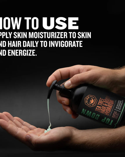 Lightweight, Fast-Absorbing Moisturizer for Hair and Skin, Invigorating and Soothing tingle experience from the Top Down (Head to Toe). Light Viscosity formula for an easy, no build-up application