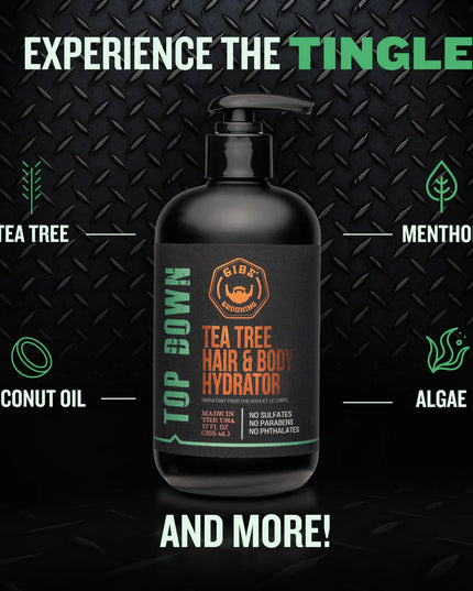 Lightweight, Fast-Absorbing Moisturizer for Hair and Skin, Invigorating and Soothing tingle experience from the Top Down (Head to Toe). Light Viscosity formula for an easy, no build-up application