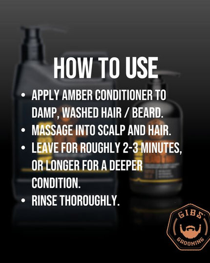 Hydrate and moisturize your hair and scalp with GIBS Amber Conditioner.
