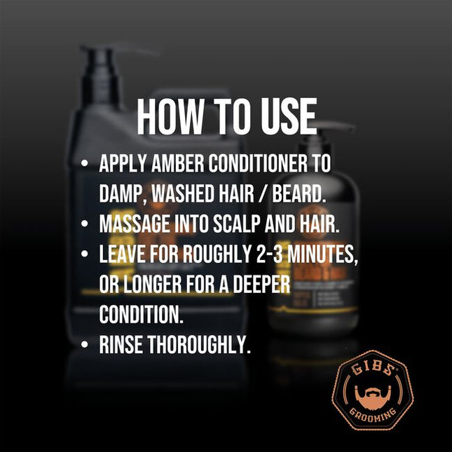 Hydrate and moisturize your hair and scalp with GIBS Amber Conditioner.