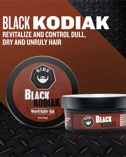 Black Kodiak Beard Balm (previously Black Cognac). This double duty wonder product acts as a balm and pomade in one, busting a smooth move on your beard, smoothing strands into place, and keeping it at attention for whatever life throws your way.