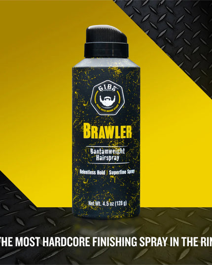 Relentless hold in a superfine spray makes Gibs Brawler Bantamweight Hairspray the most hardcore men's finishing spray in the ring. Fortified with Cocoa, Passion fruit and Dragon's Blood extracts, it not only provides hold that's got your back all day and night, but leaves your hair in even better shape than before. Strong hair and a stronger hold?talk about a one-two punch!