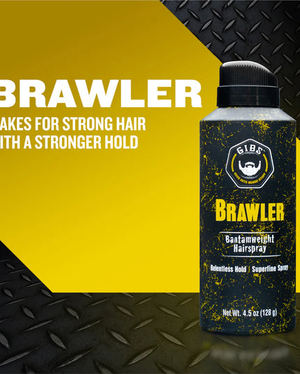 Relentless hold in a superfine spray makes Gibs Brawler Bantamweight Hairspray the most hardcore men's finishing spray in the ring. Fortified with Cocoa, Passion fruit and Dragon's Blood extracts, it not only provides hold that's got your back all day and night, but leaves your hair in even better shape than before. Strong hair and a stronger hold?talk about a one-two punch!