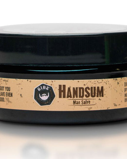 A GIBS guy reaches for a salve that works as hard as he does. Like your favorite pair of work gloves, Handsum Man Salve erects a barrier of protection and moisture, repaving and repairing dry, cracked skin and digits with a blend of hemp, safflower, sapote and karanja oils. Finally, coconut oil and beeswax help to protect against the workingman?s elements. Just because you punch a clock doesn?t mean your hands have to take a beating.