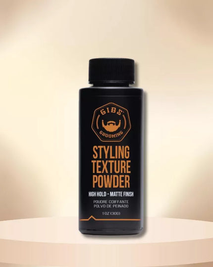 GIBS Styling Texture Powder provides lightweight volume and dynamic texture. Maintain all day texture and volume with a strong re-workable hold and natural matte finish.