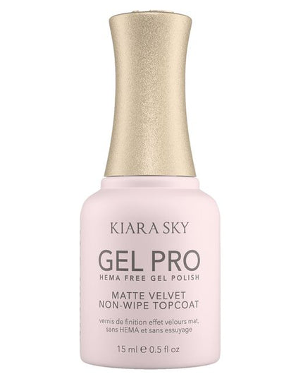 The Gel Pro HEMA-Free Matte Velvet Non-Wipe Top Coat delivers a smooth, velvety matte finish with a luxurious, soft-touch effect. Designed for professionals who want a flawless, modern matte look without the sticky residue, this top coat requires no wiping after curing.