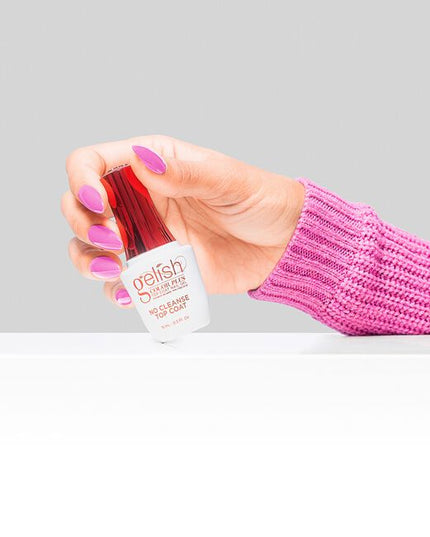 GET GELISH'S SMOOTHEST, EASIEST APPLICATION EVER with the NEW Color Plus line coming in more vibrancy and pop than ever, as well as more brilliance with the NEW No Cleanse Top Coat. Get high shine in less steps with an improved and clean formula.