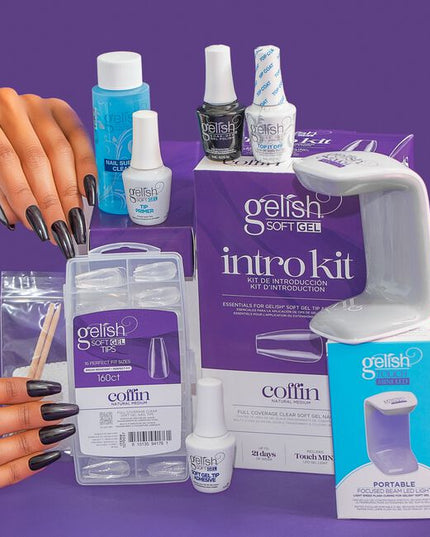 The speed of applying pre-shaped full coverage soft gel tips can't be beat, combined with the light speed curing of Gelish Gel. You've never created nails with anything faster than this!