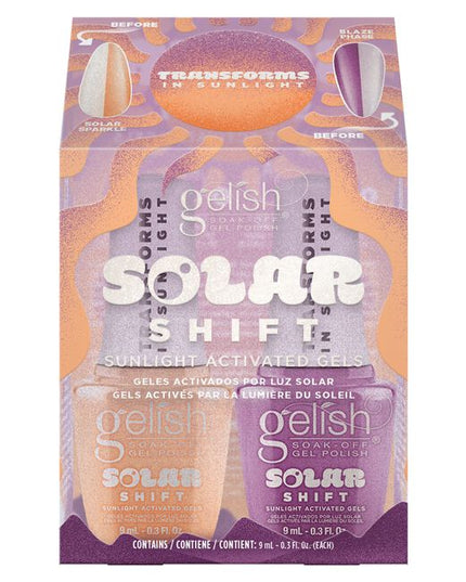 This Solar Shift Gel Kit includes two unique color-shifting gels that uses photochromic technology to make each shade transform before your eyes when exposed to sunlight. With two fun colors that can either be worn alone, or used for nail art, everyone can shade shift in their own way!