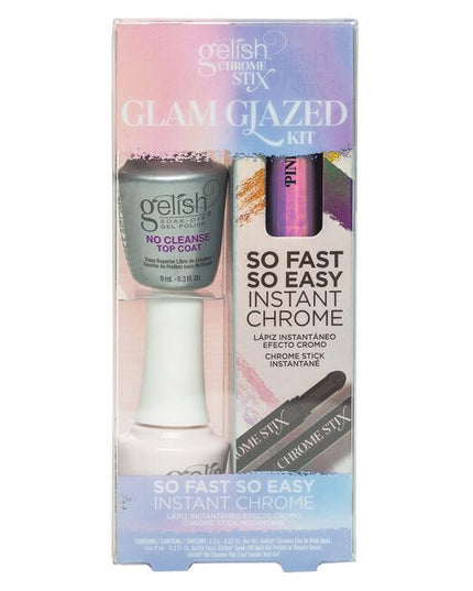 Take on the glitz and glam of any event with the Gelish Glam Glaezed kit. This all-in-inclusive kit comes with all the essentials for the glazed nail art design.