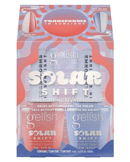 This Solar Shift Gel Kit includes two unique color-shifting gels that uses photochromic technology to make each shade transform before your eyes when exposed to sunlight. With two fun colors that can either be worn alone, or used for nail art, everyone can shade shift in their own way!