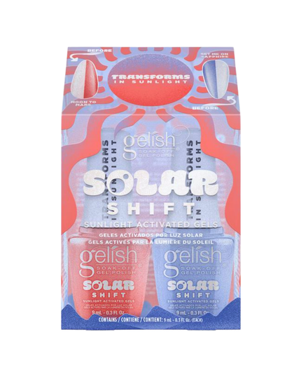 This Solar Shift Gel Kit includes two unique color-shifting gels that uses photochromic technology to make each shade transform before your eyes when exposed to sunlight. With two fun colors that can either be worn alone, or used for nail art, everyone can shade shift in their own way!