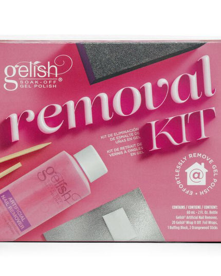 Removal Kit Includes:

(1) - Artificial Nail Remover, 2 fl. oz.
(20) - Foil Remover Wraps
(1) - Buffer Block
(2) - Orangewood Sticks