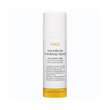 A gentle, desensitizing spray that contains the active ingredient lidocaine, which minimizes the discomfort associated with waxing by quickly penetrating the skin's surface. It is very effective when used as a pre-wax treatment and is ideal when applied after waxing for instant pain relief.