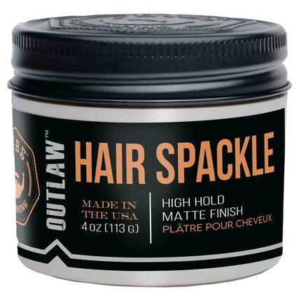Original Outlaw Hair Spackle keeps it rugged. It doesn't matter if you're robbing banks or on the run, this high- hold, matte grit will leave your hair textured and in place all day. Topped off with shea butter, panthenol, Holy Basil and hops, this pomade also helps to moisturize and condition hair, while leaving the scalp soft and soothed. So go on, take the pomade and run. Comb it smooth or leave it messy.