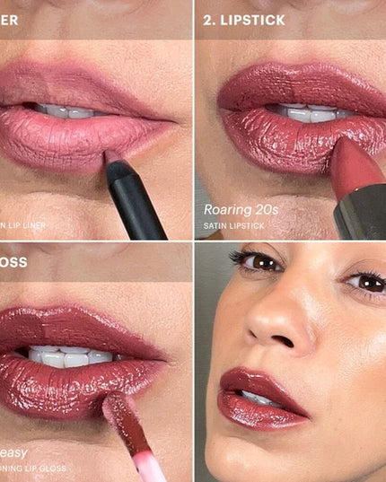 Save 39% on this elevated full-size lip trio in bold, statement hues, easy to layer or wear solo.

Kit Includes Full Size:

• Conditioning Lip Gloss in Speakeasy: Sheer Mahogany

• Satin Lipstick in Roaring 20s: Deep Berry

• Precision Lip Pencil in Vino: Raisin Wine