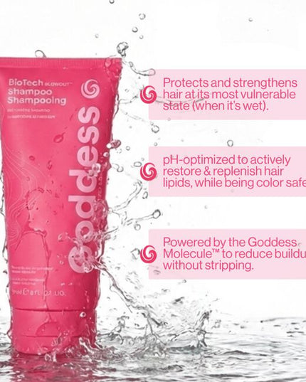 This shampoo cleans with intention, not aggression, removing buildup while preserving the natural oils hair needs to stay soft and manageable. It delivers the right level of clean for every hair type, lifting fine hair without weighing it down and cleansing coarse hair without causing dryness or unwanted volume. Our formula, powered by the Goddess Molecule™, also supports scalp health and hair integrity for consistent hair that stays clean without compromising moisture, texture, or control.