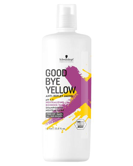 Goodbye Yellow is Schwarzkopf Professional's first highly-pigmented, anti-yellow wash. Free of SLS/SLES sulphates, this wash provides a gentle cleansing action and instant tonal deposit to counteract and neutralise underlying warm tones.
